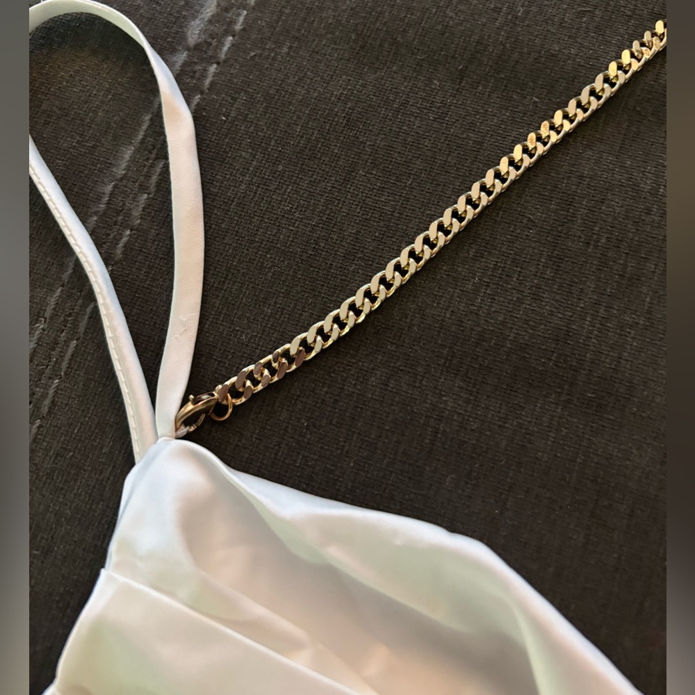 White Satin Corset Top - Picture 3 of 6